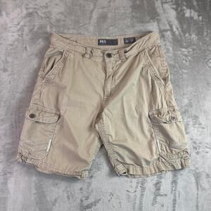BKE Y2K Cargo Shorts Mens 36 Tan Thick Stitch Skate Grunge Pockets